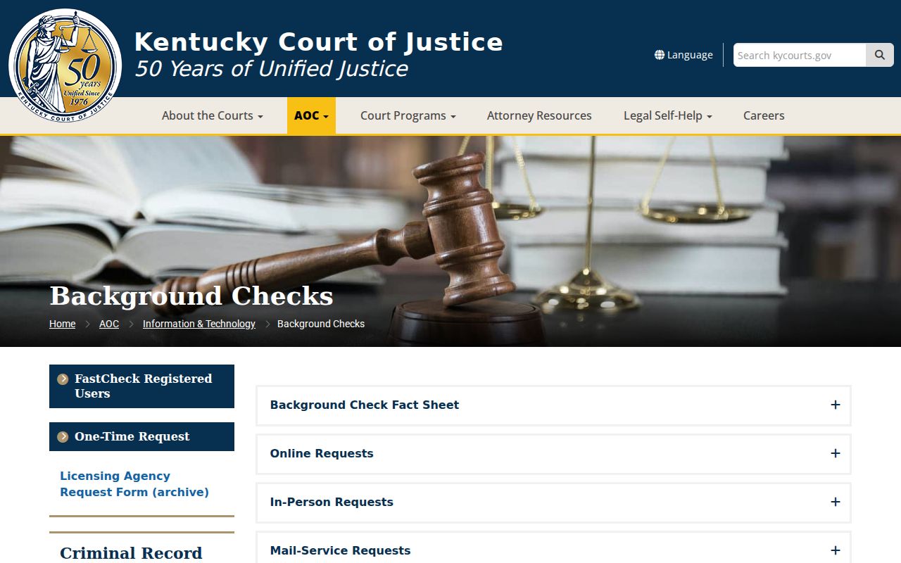 Graves County criminal case FastCheck and One-Time Request information