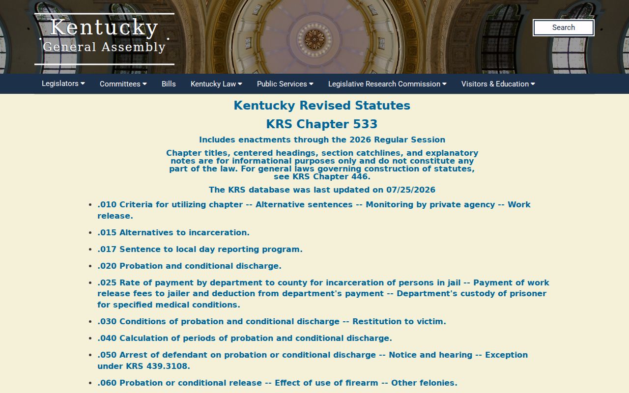 Graves County arrest history Kentucky sentencing statutes