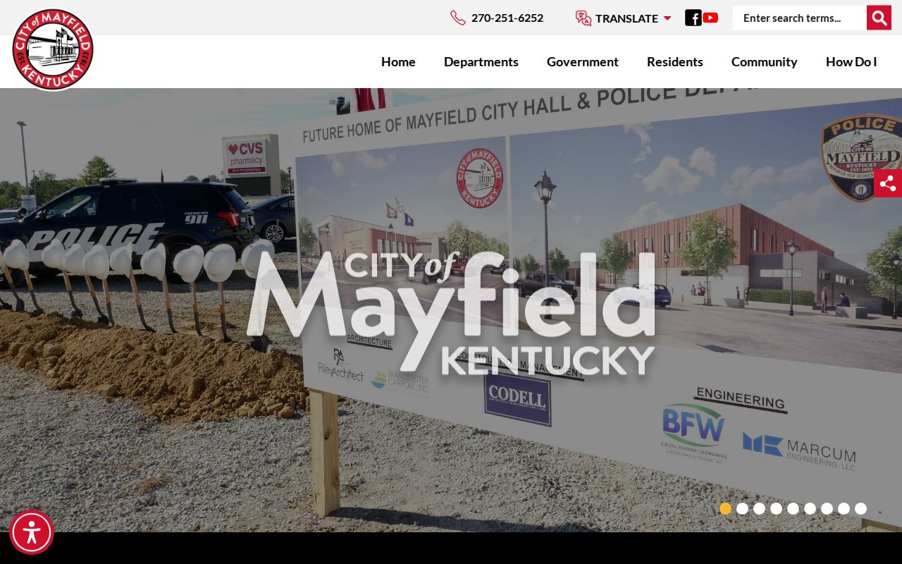 Official Mayfield city source for local criminal history contacts